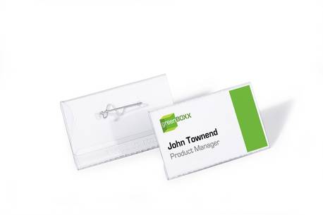 Durable 8008-19 100 pz (Durable Name Badge 40x75mm with Pin Includes Blank Insert Cards Transparent [Pack 100] - 800819)-5