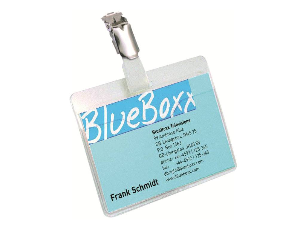 DURABLE Namensschild 60x90mm mit Clip teildeckend 1 Pg. à 25 Stück 810619-4
