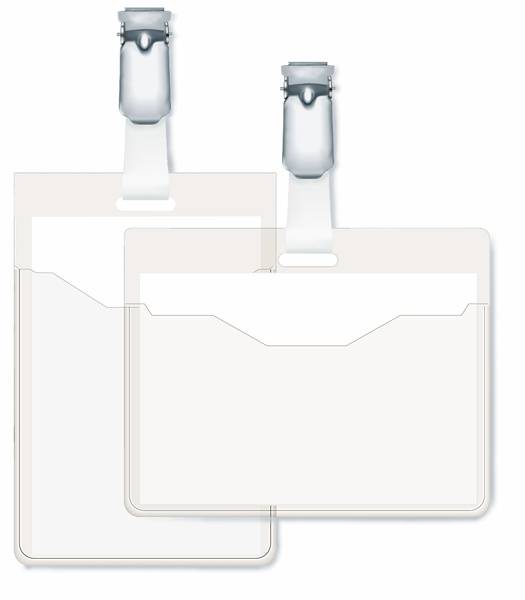 DURABLE Namensschild 60x90mm mit Clip teildeckend 1 Pg. à 25 Stück 810619-6