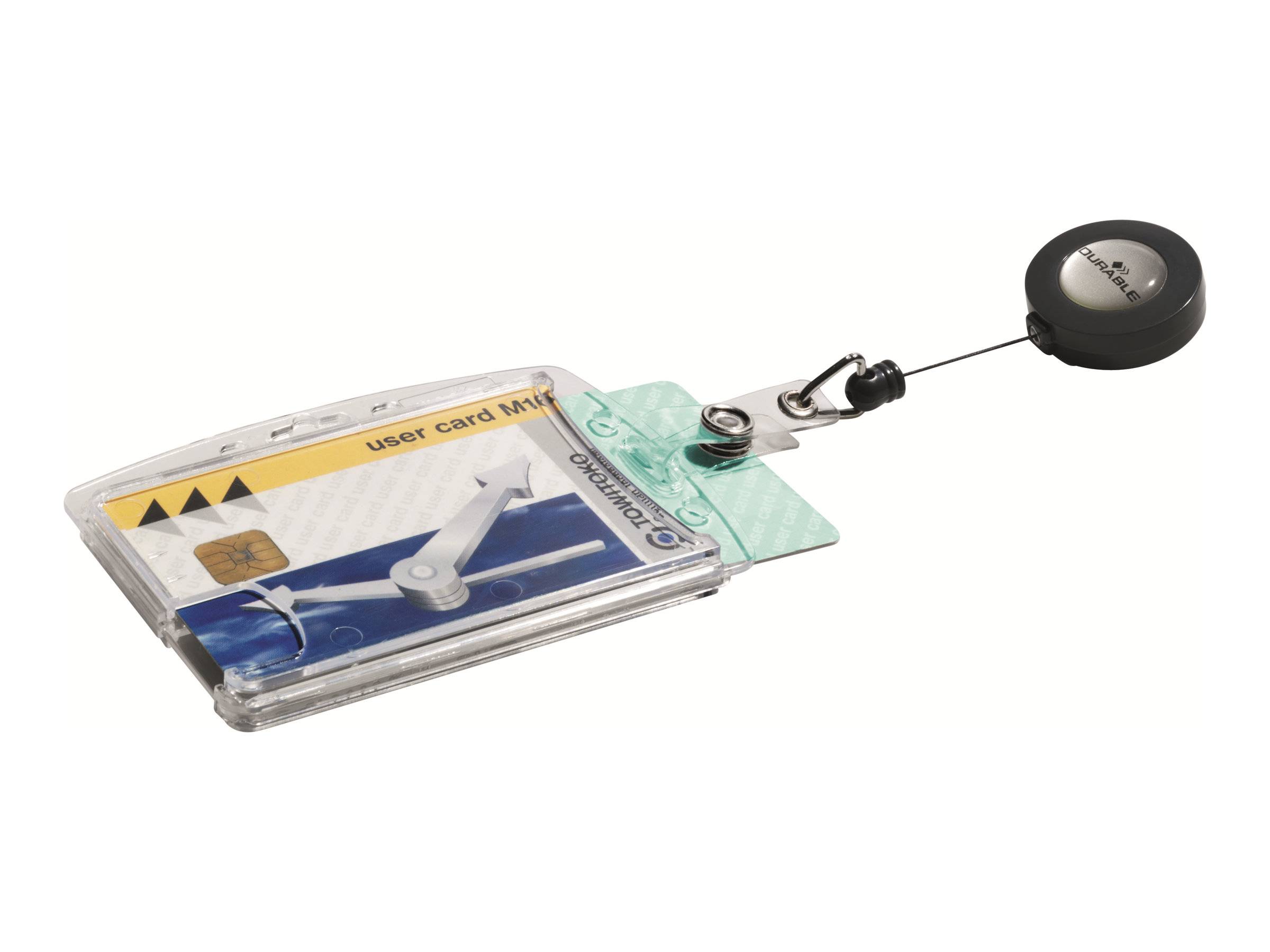 DURABLE Ausweishalter HARTBOX mit Jojo für 2 Karten 1 Pg. à 10 Stück 822419-0