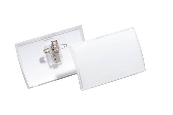 DURABLE Namensschild CLICK FOLD 54x90mm mit Kombiklemme PP 1 Pg. à 25 Stück 821419-6