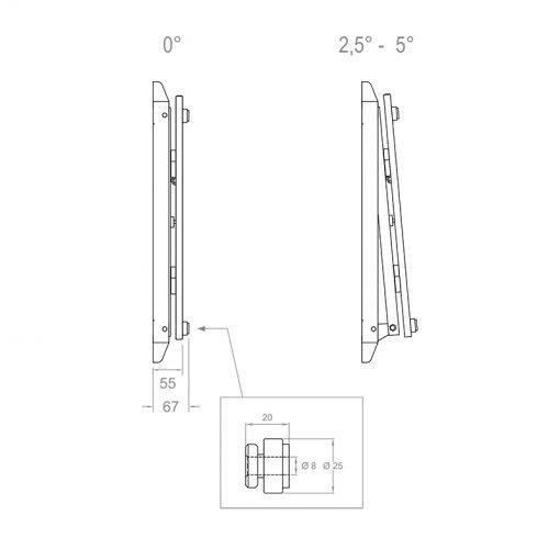 Hagor WH SA Flip Plope e staffa a parete rotante (per Samsung Flip WM55H, WM55R,-8