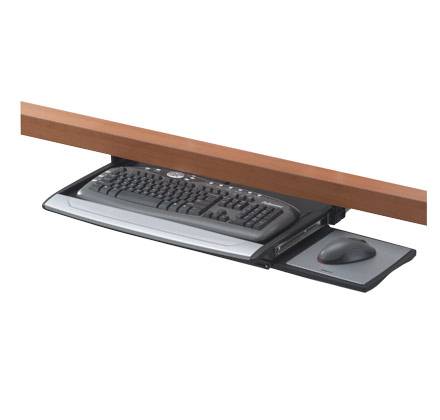 Fellowes Deluxe Keyboard Drawer w/Soft Touch Wrist Rest - Tastaturplattform mit Mausablage - Schwarz, Silber (8031201)-3
