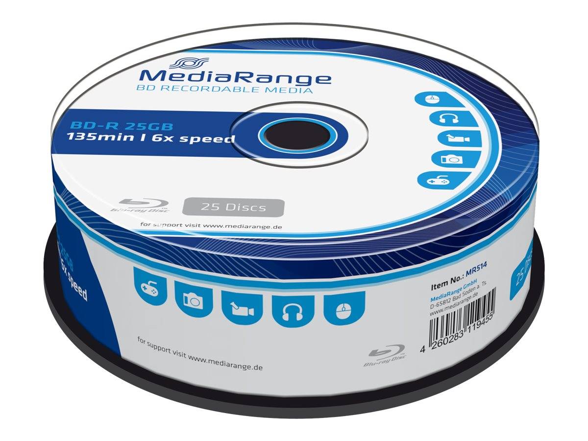 MediaRange BD-R 6x CB 25GB MediaR 25St (MR514)-0