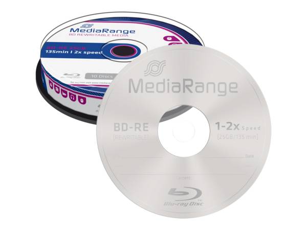 MediaRange MR501 disco vergine Blu-Ray BD-RE 25 GB 10 pz (MediaRange - 10 x BD-RE - 25GB 2x - Sp)