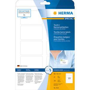 HERMA Special Name/textile - Acetatseide - selbstklebend, entfernbarer Klebstoff - weiß - 50 x 80 mm 200 Etikett(en) (20-5