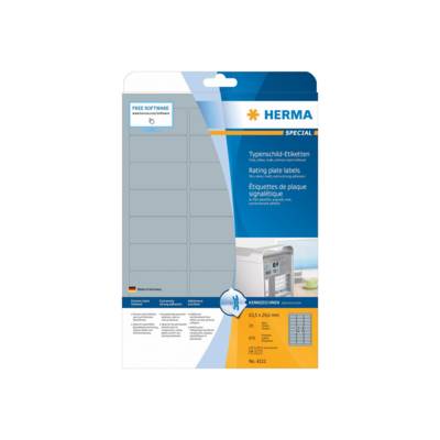 HERMA SuperPrint LaserCopy - Selbstklebende matte Polyesterfolienetiketten - Silber - 63,5 x 29,6 mm - 675 Etikett(en) (-0