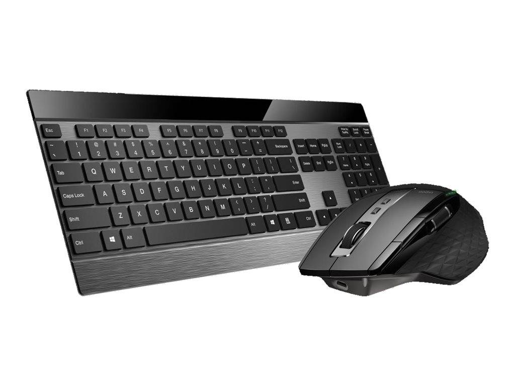 Rapoo 9900M - Tastatur-und-Maus-Set - kabellos - 2.4 GHz, Bluetooth 4.0, Bluetooth 3.0 - Deutsch - Schwarz-0