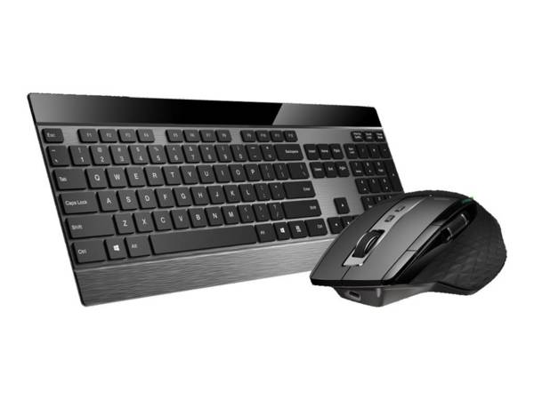 Rapoo 9900M - Tastatur-und-Maus-Set - kabellos - 2.4 GHz, Bluetooth 4.0, Bluetooth 3.0 - Deutsch - Schwarz