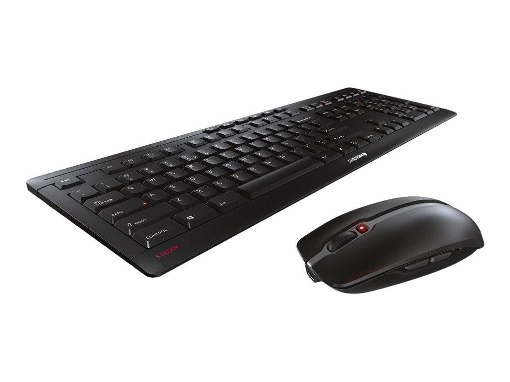 CHERRY STREAM DESKTOP RECHARGE - Tastatur-und-Maus-Set - kabellos - 2.4 GHz - Schweiz - Tastenschalter: CHERRY SX - Schw-4