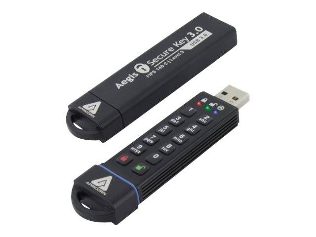 Apricorn Aegis Secure Key 3.0 - USB-Flash-Laufwerk - verschlüsselt - 1 TB - USB 3.0 - FIPS 140-2 Level 3-8