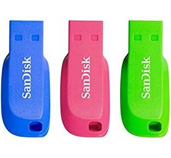 SanDisk Cruzer Blade - Unità flash USB - 16 GB - USB 2.0 - Blu, verde, rosa (confezione da 3)-6