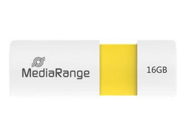 MediaRange MR972 unità flash USB 16 GB USB tipo A 2.0 Bianco, Giallo (MediaRange - USB flashdrive - 16 GB)