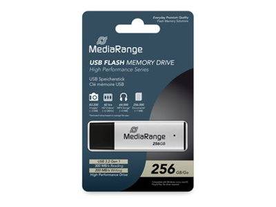 MediaRange MR1903 unità flash USB 256 GB USB tipo A 3.2 Gen 1 [3.1 Gen 1] Nero, Argento (MR1903)-0