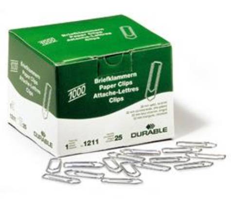 Durevole - Clip per ufficio - 32 mm - Zinc Coated - Zinc - PA-2
