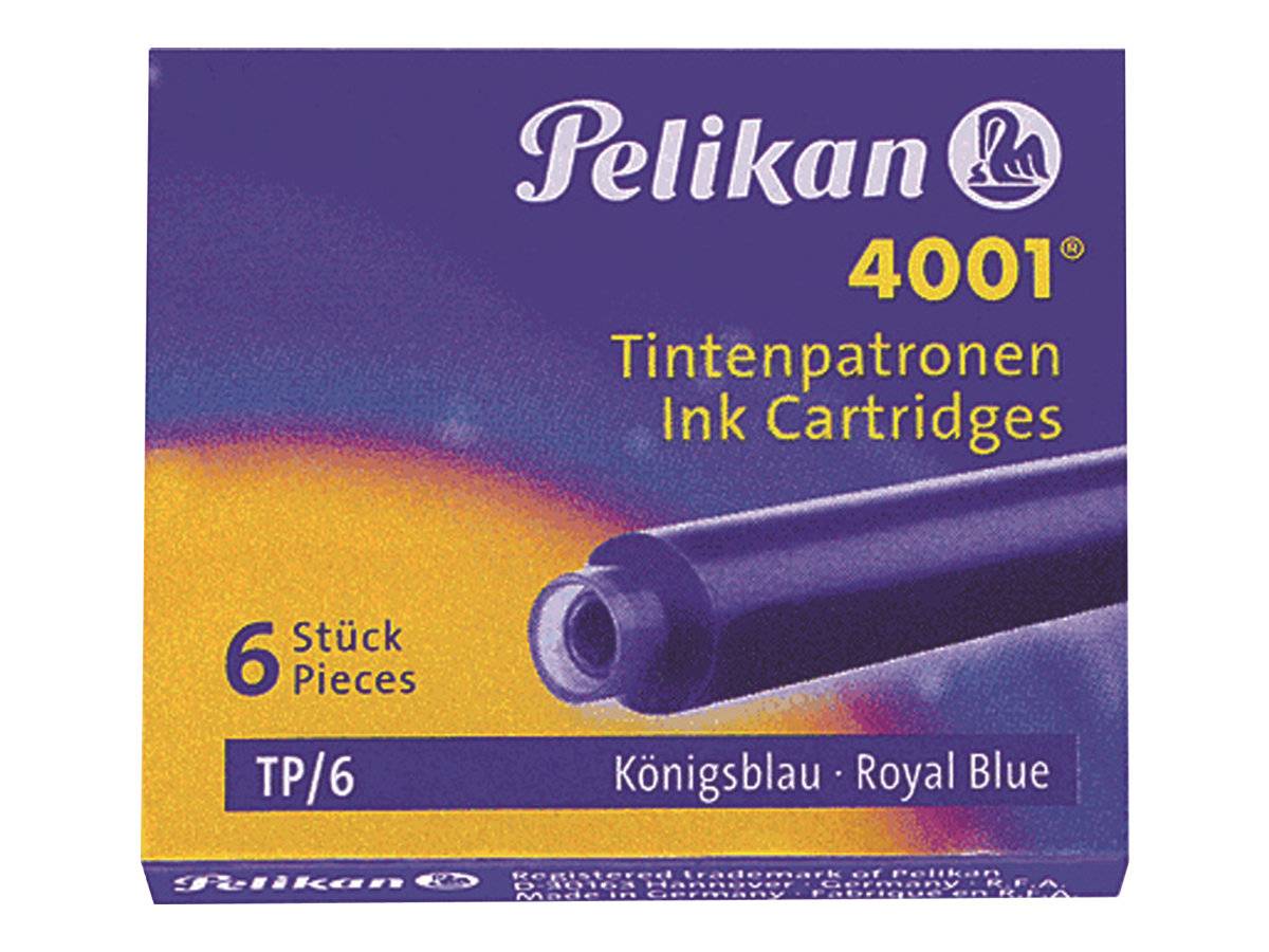 Cartucce per Stilografica 4001 TP/6 Pelikan - 0ATM01 (Blu Royal Conf. 6)-0