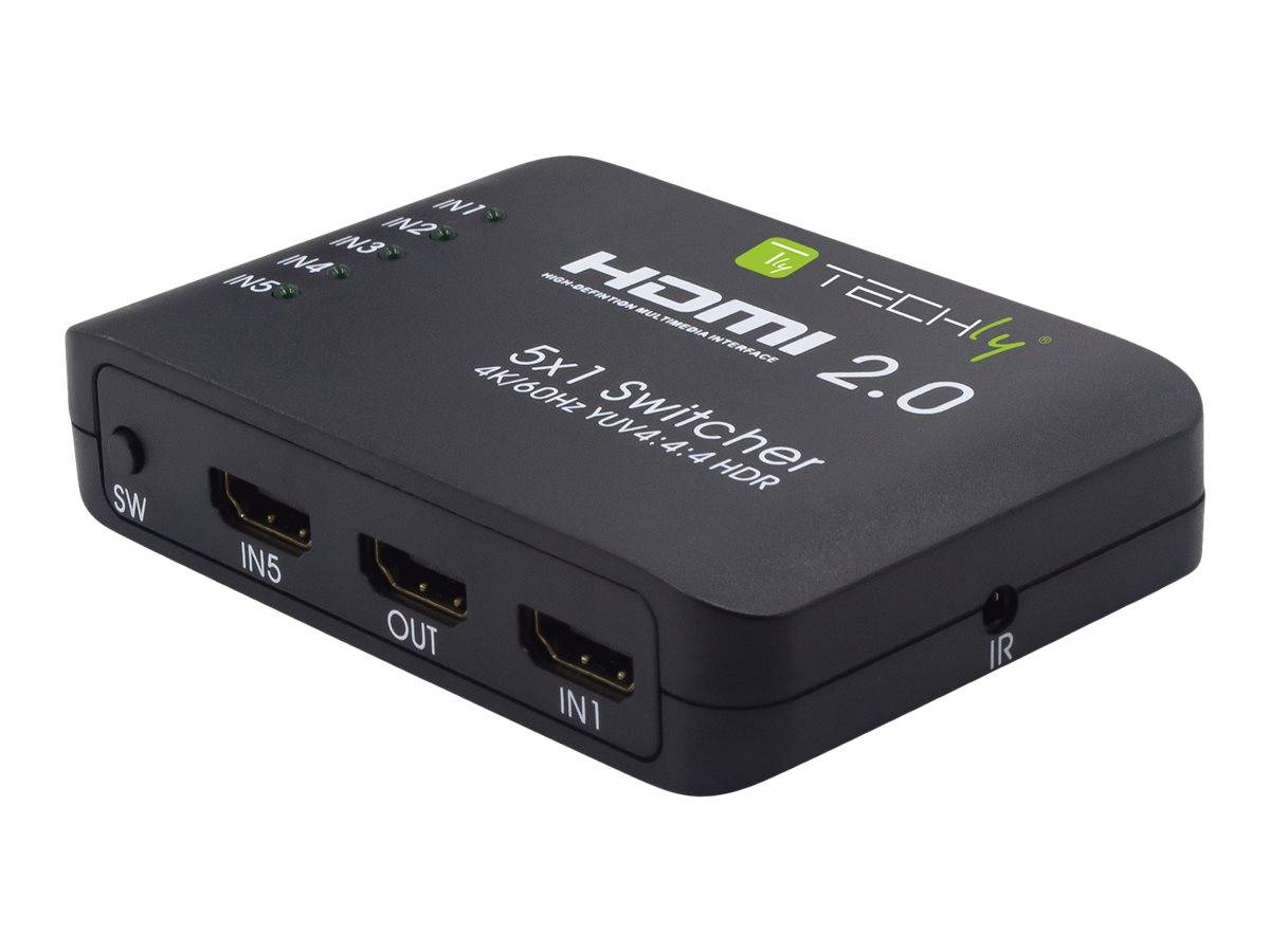 TECHly IDATA-HDMI2-4K5160 Switch HDMI Con telecomando 3840 x 2160 Pixel Nero