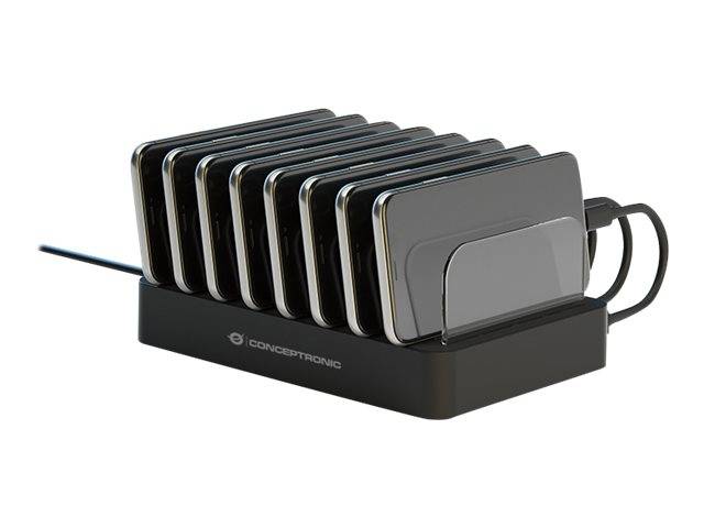 Conceptronic OZUL - Ladestation - 75 Watt - PD 3.0 - 8 Ausgabeanschlussstellen (6 x USB, 2 x USB-C) (OZUL02B)-1