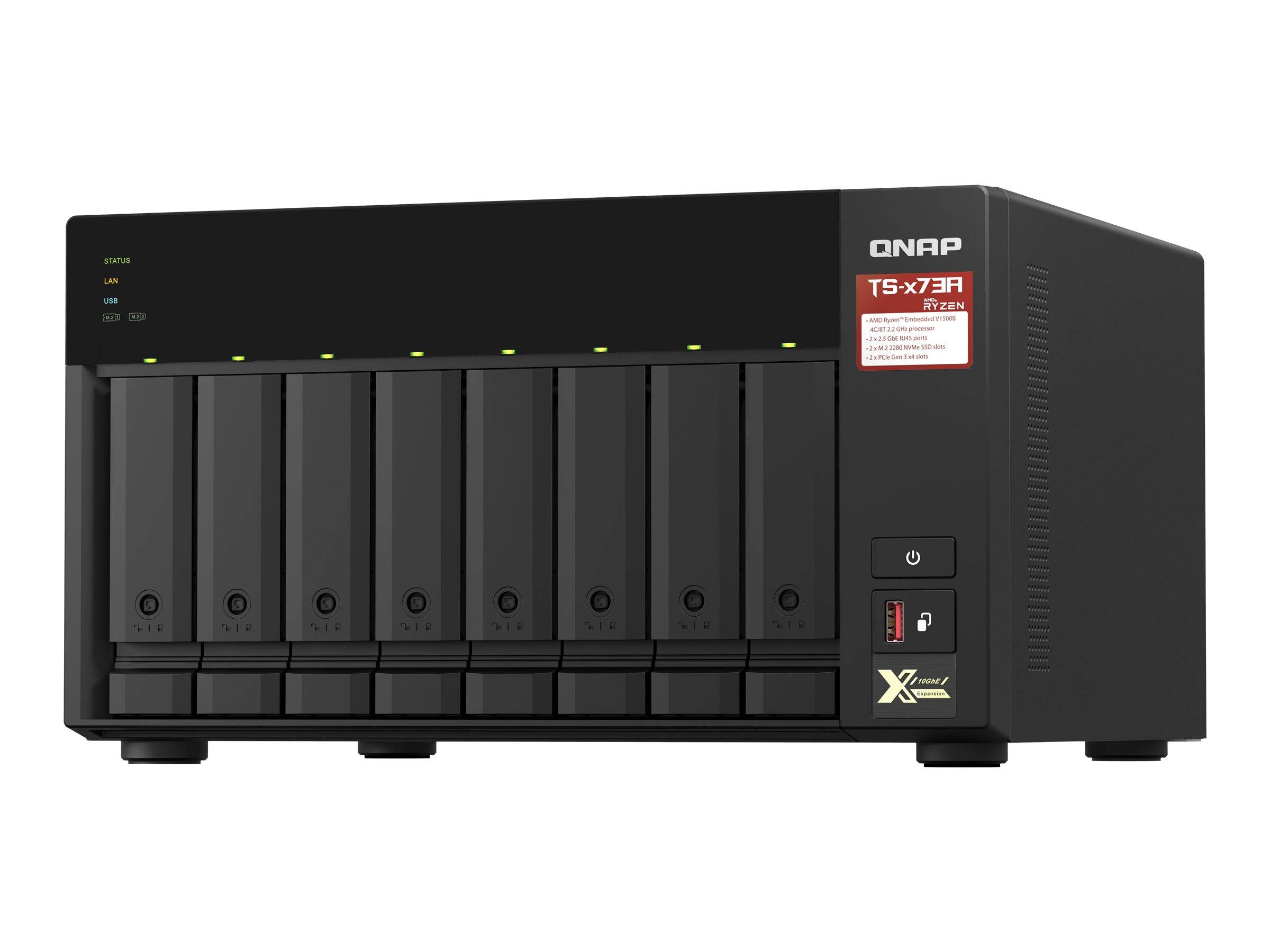 QNAP TS-873A NAS Tower Collegamento ethernet LAN Nero V1500B-0