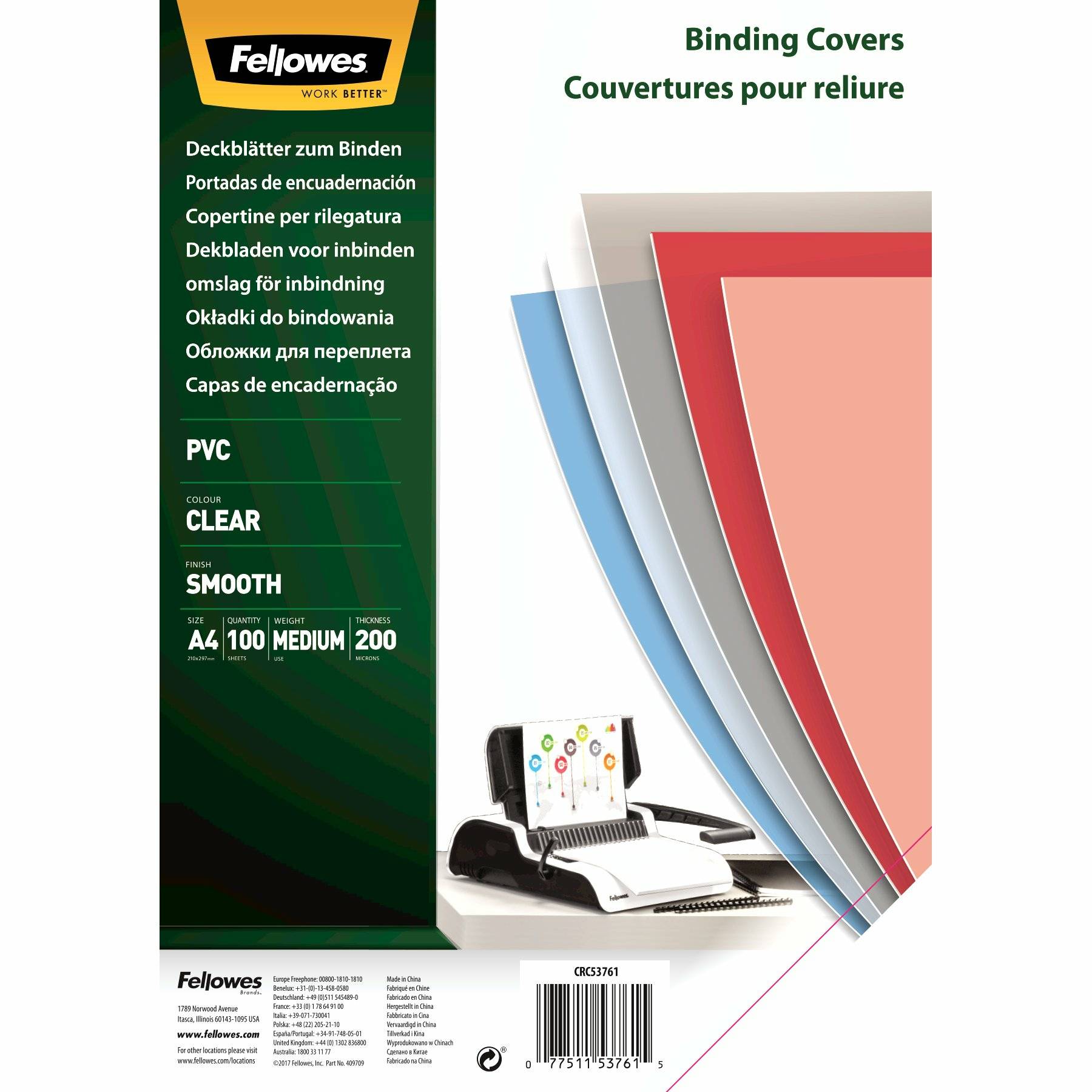 Fellowes 5376102 cartellina A4 PVC Trasparente 100 pz-1