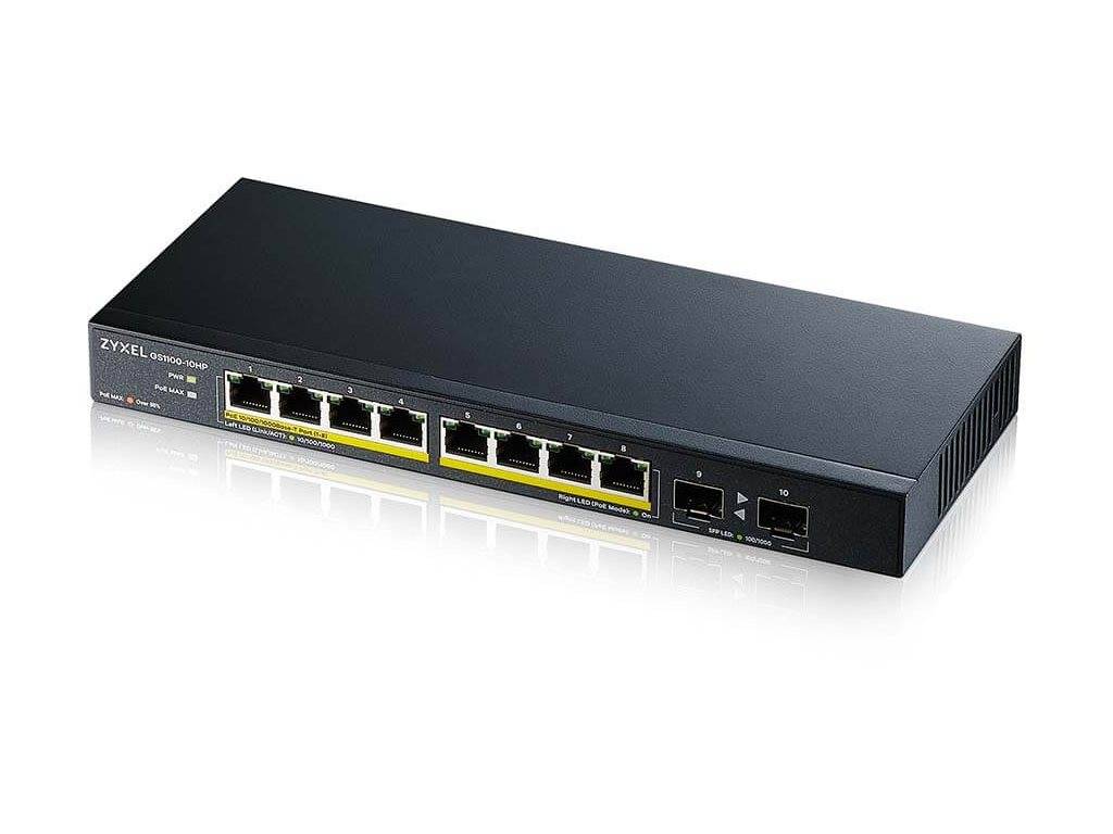 Zyxel GS1100-10HP v2 Non gestito Gigabit Ethernet (10/100/1000) Supporto Power over Ethernet (PoE) Nero-0