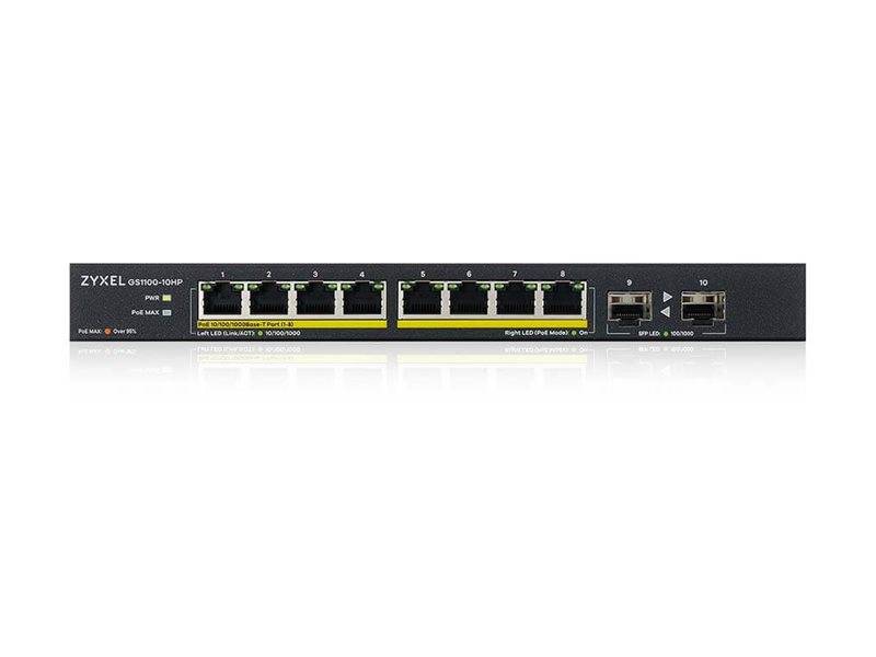 Zyxel GS1100-10HP v2 Non gestito Gigabit Ethernet (10/100/1000) Supporto Power over Ethernet (PoE) Nero-1