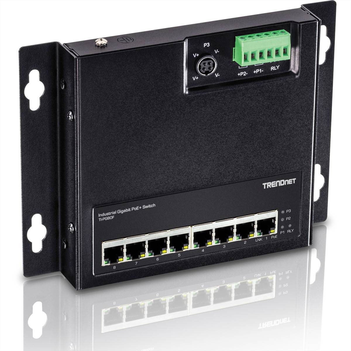 TrendNet TI-PG80F TRENDnet TI-PG80F - Industrial - Switch - unmanaged - 8 x 10/100/1000 (PoE+) Switch ethernet industria-4
