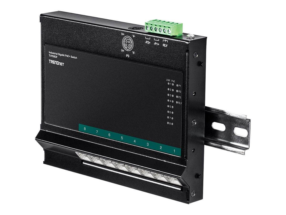 TrendNet TI-PG80F TRENDnet TI-PG80F - Industrial - Switch - unmanaged - 8 x 10/100/1000 (PoE+) Switch ethernet industria-7