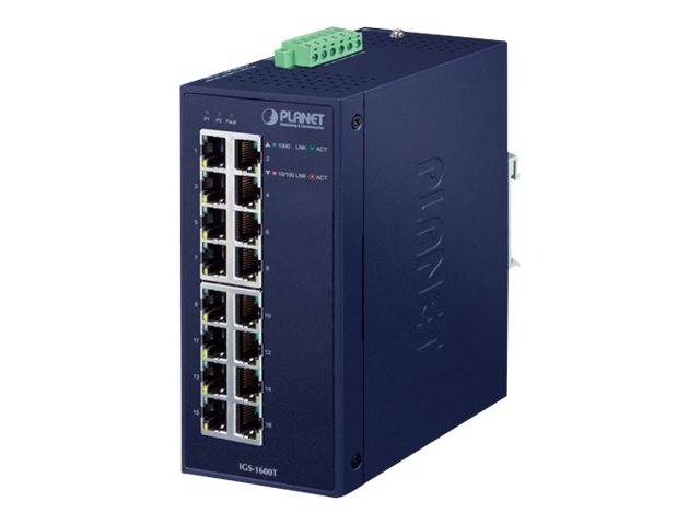 PLANET IGS-1600T switch di rete Non gestito L2 Gigabit Ethernet (10/100/1000) Blu-1