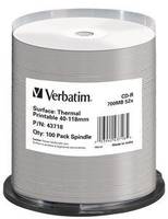 Verbatim CD-R Thermal Printable No ID Brand 700 MB 52x 100 pz (Verbatim - CD-R x 100 - 700 MB - lagri)-2