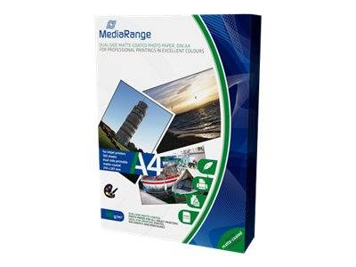 MediaRange MRINK111 carta fotografica A4 Bianco Opaco (MediaRange - fotopapir - mat - 100 ark)-0