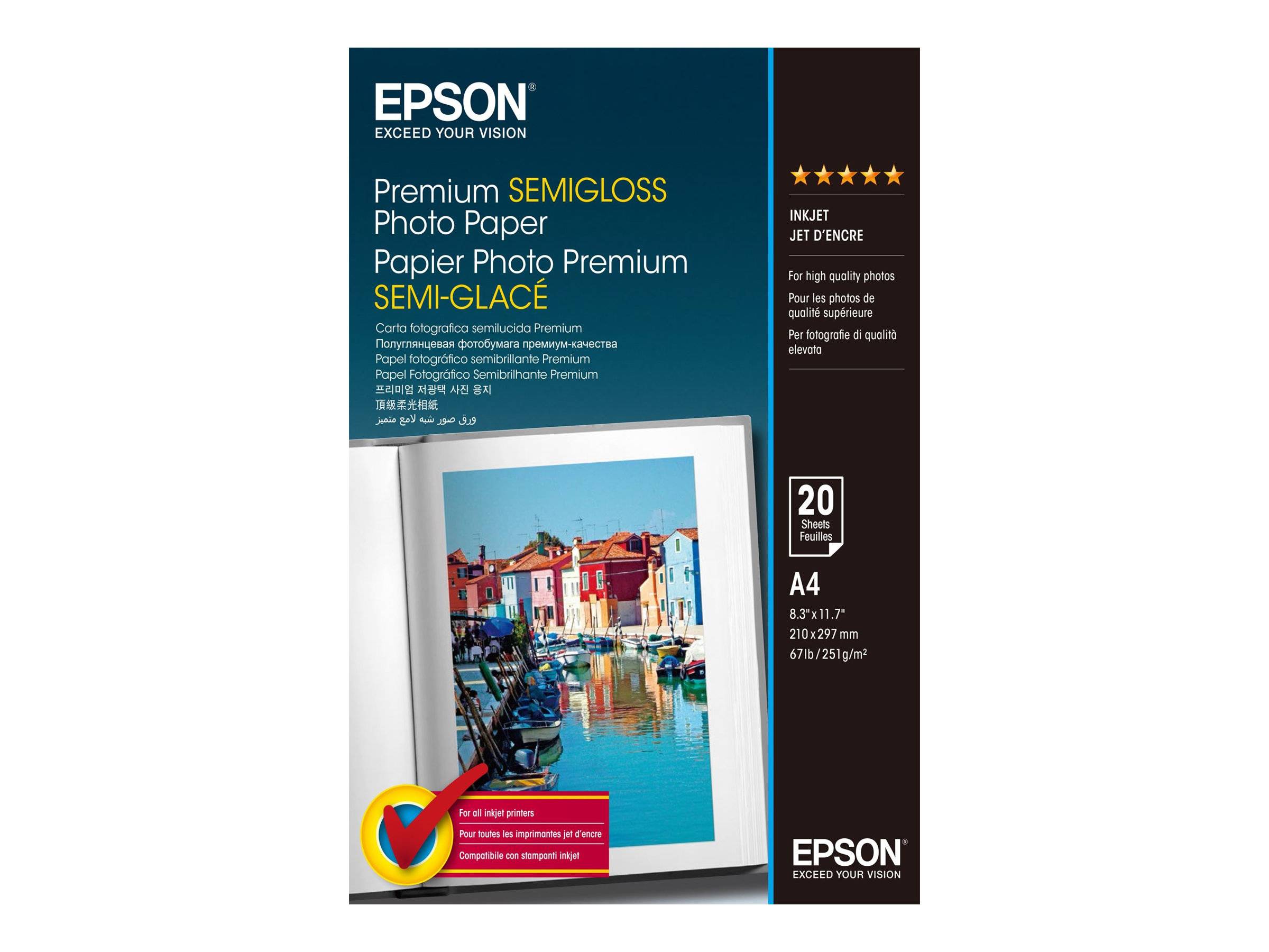Epson Premium Semi-Gloss Photo Paper - A4 - 20 Fogli-0