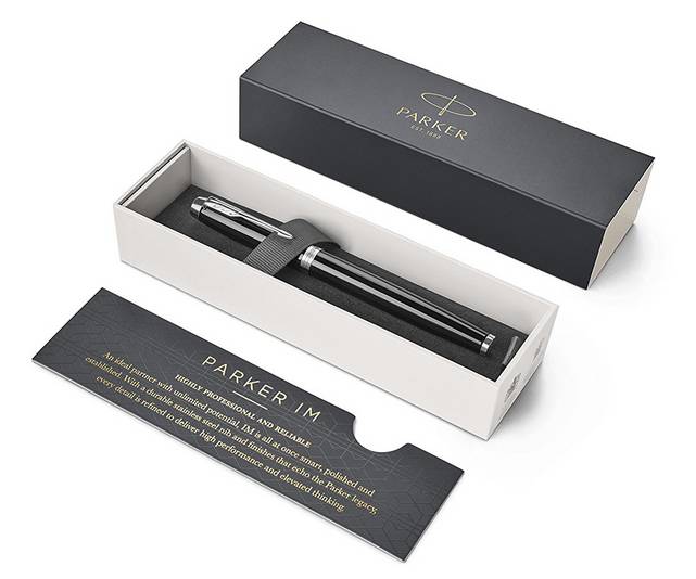 Parker IM penna stilografica Sistema di riempimento della cartuccia Nero, Cromo 1 pz-2