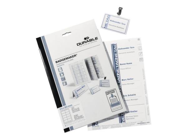 DURABLE Einsteckschilder BADGEMAKER® 61x210 mm 1 Packung 146002