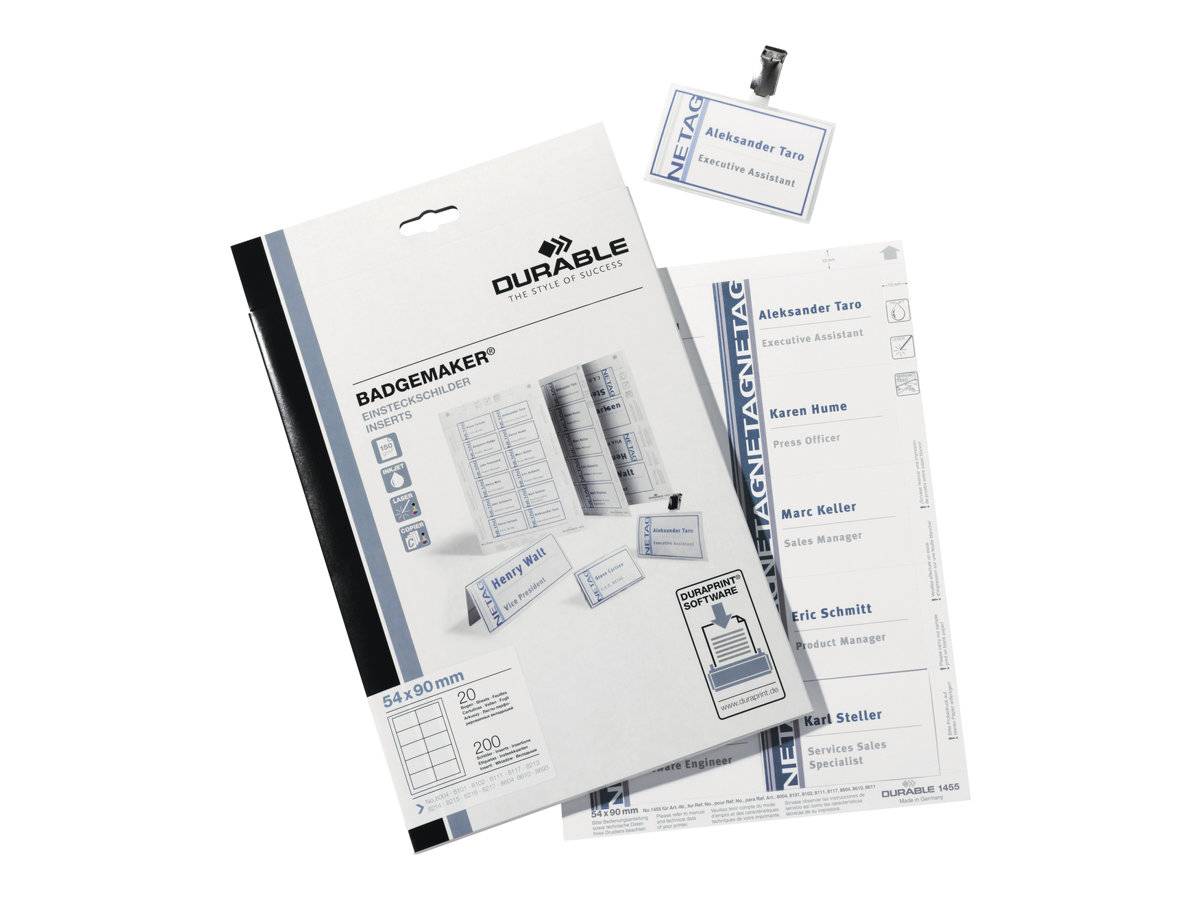 DURABLE Einsteckschilder BADGEMAKER® 61x210 mm 1 Packung 146002-0