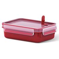 Emsa contenitore per microonde, contenitore per il pranzo, 0,8 litri, rosso/trasparente, clip e micro, 517772