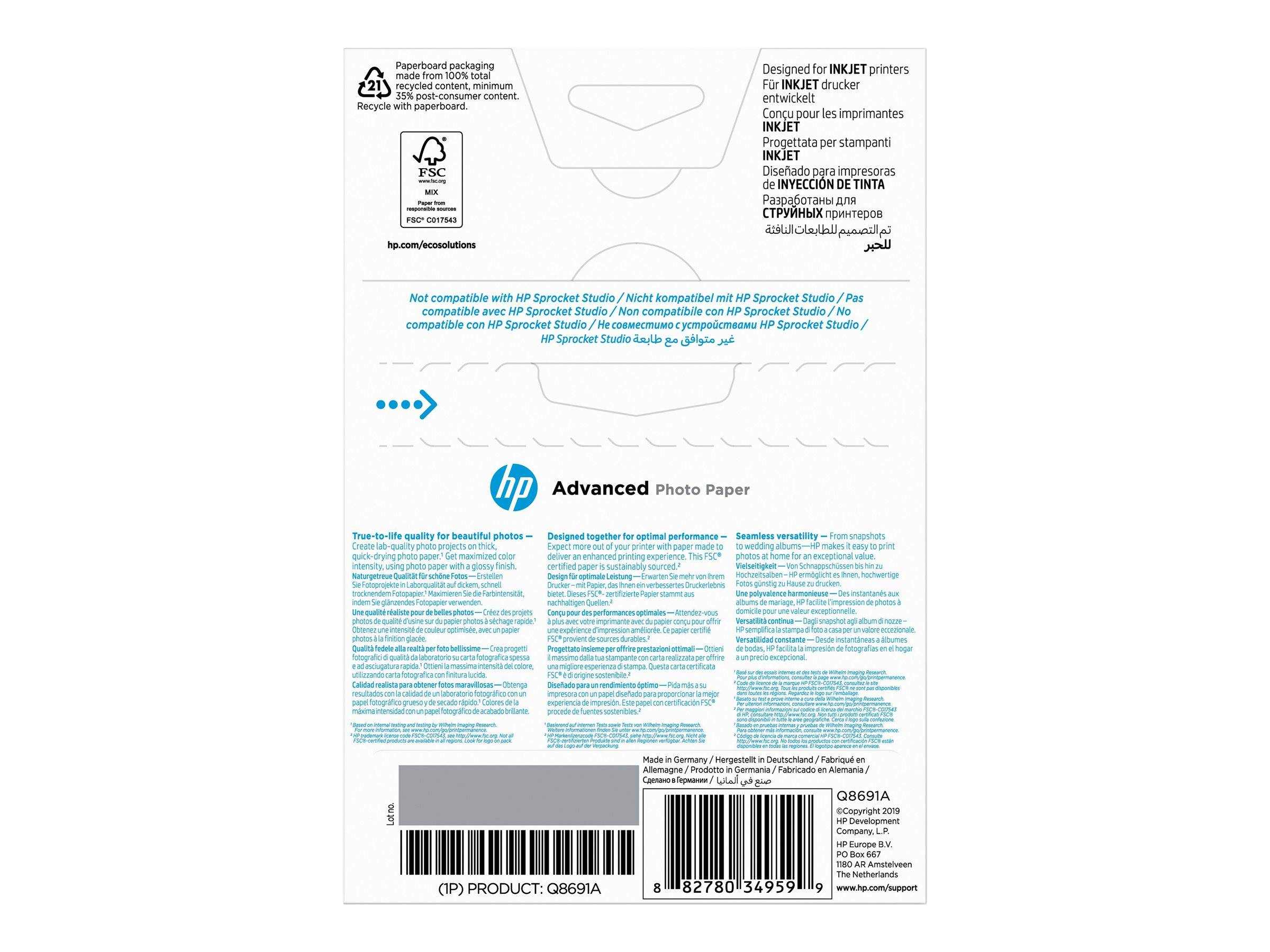 CARTA HP PHOTO/ADV GLOSSY10X15 BDL-4