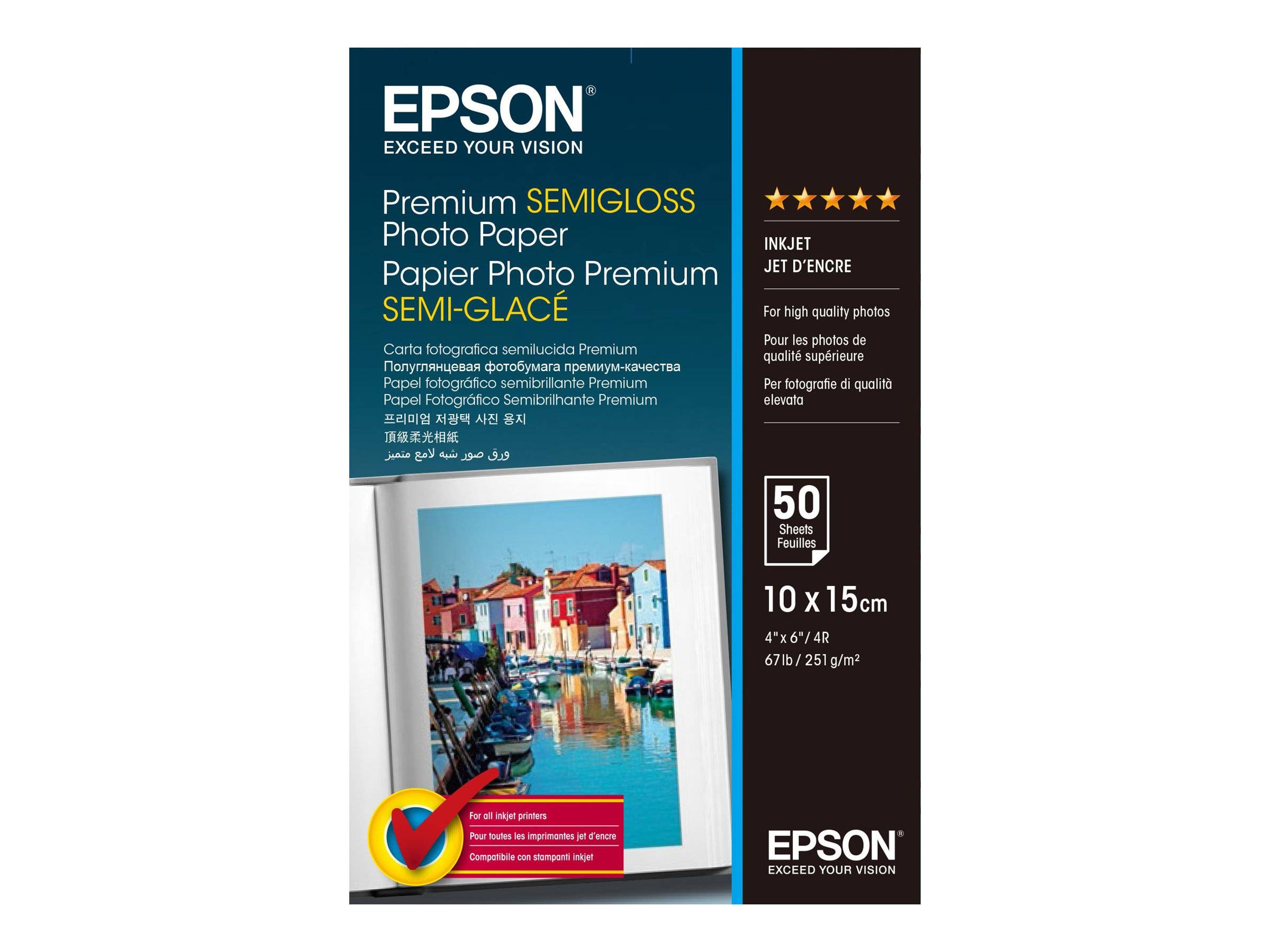 Epson Premium Semi-Gloss Photo Paper - 10x15cm - 50 Fogli-0