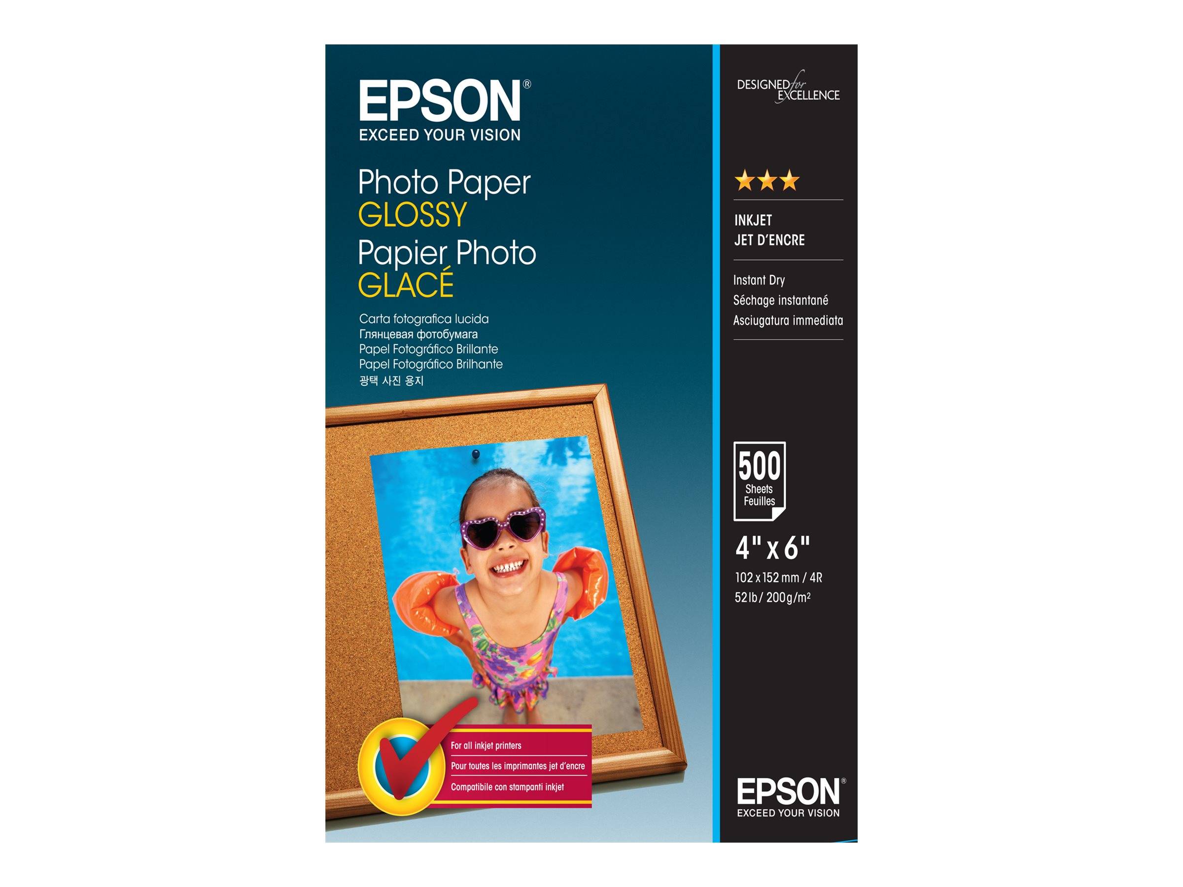 Epson Glossy - 102 x 152 mm - 200 g/m² - 500 fogli di carta fotografica-0