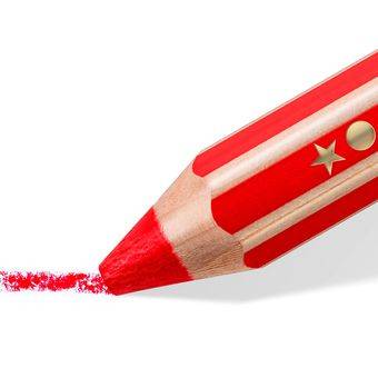 Staedtleler Noris junior confezione da 6 matite colorate extra-griglia + temperamatite - 3 in 1, pace, cera e acrilico --7