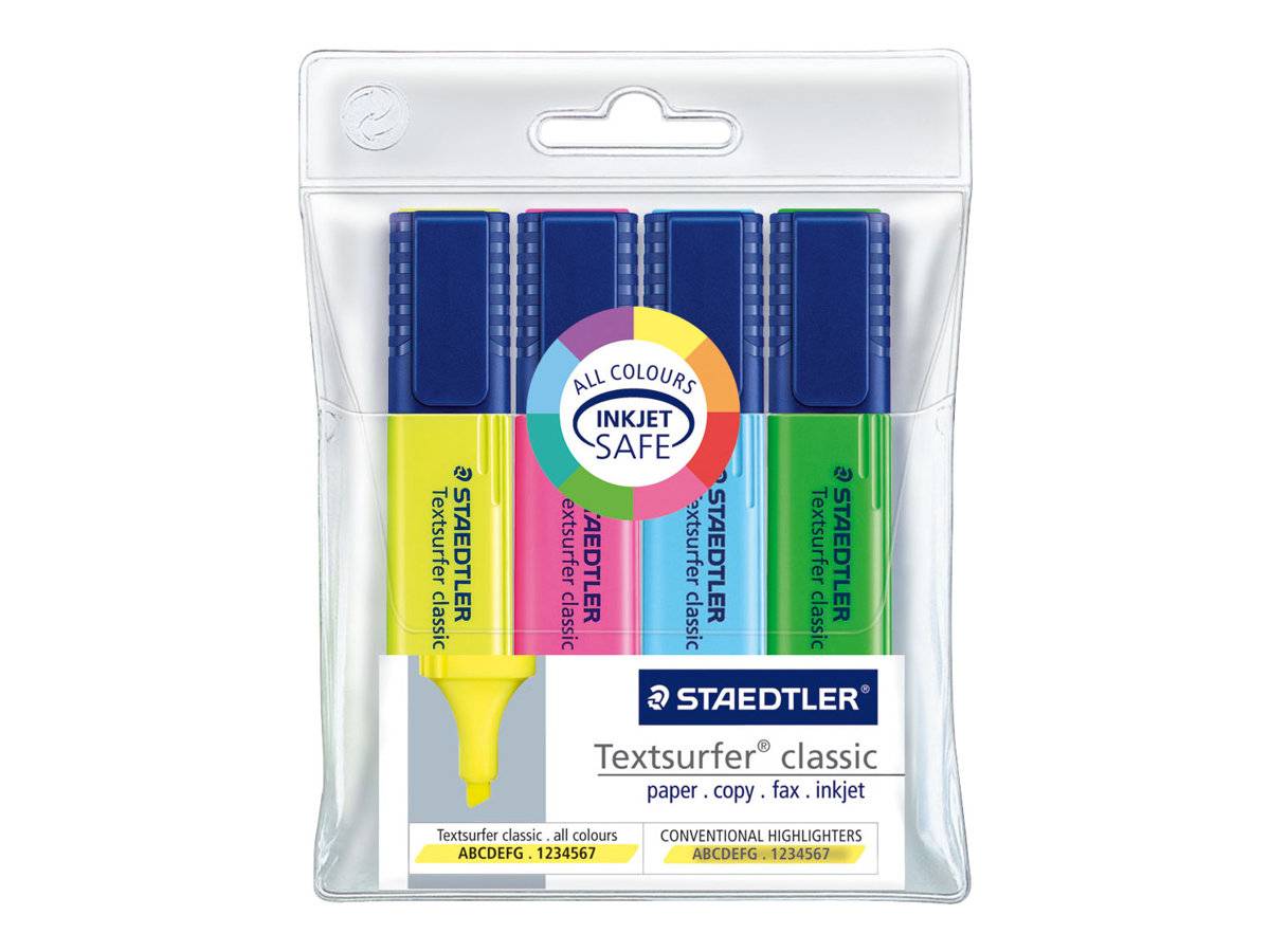 STAEDTLER Textmarker "Textsurfer classic", 4er Etui Strichstärke: 1,0 - 5,0 mm, Keilspitze, lichtbeständig (364 WP4)-2