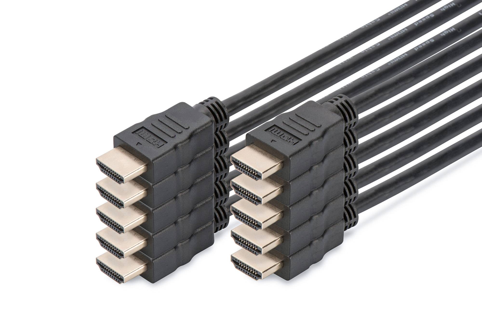 SET 10 CAVI HDMI 2.0 4K@60HZ MT 2 UHD 60p CONTATTI DORATI COLORE NERO-4