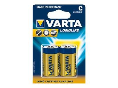 Varta Batteria Alcalina, Baby, C, LR14, 1,5 V Longlife, Blister al dettaglio (confezione da 2)