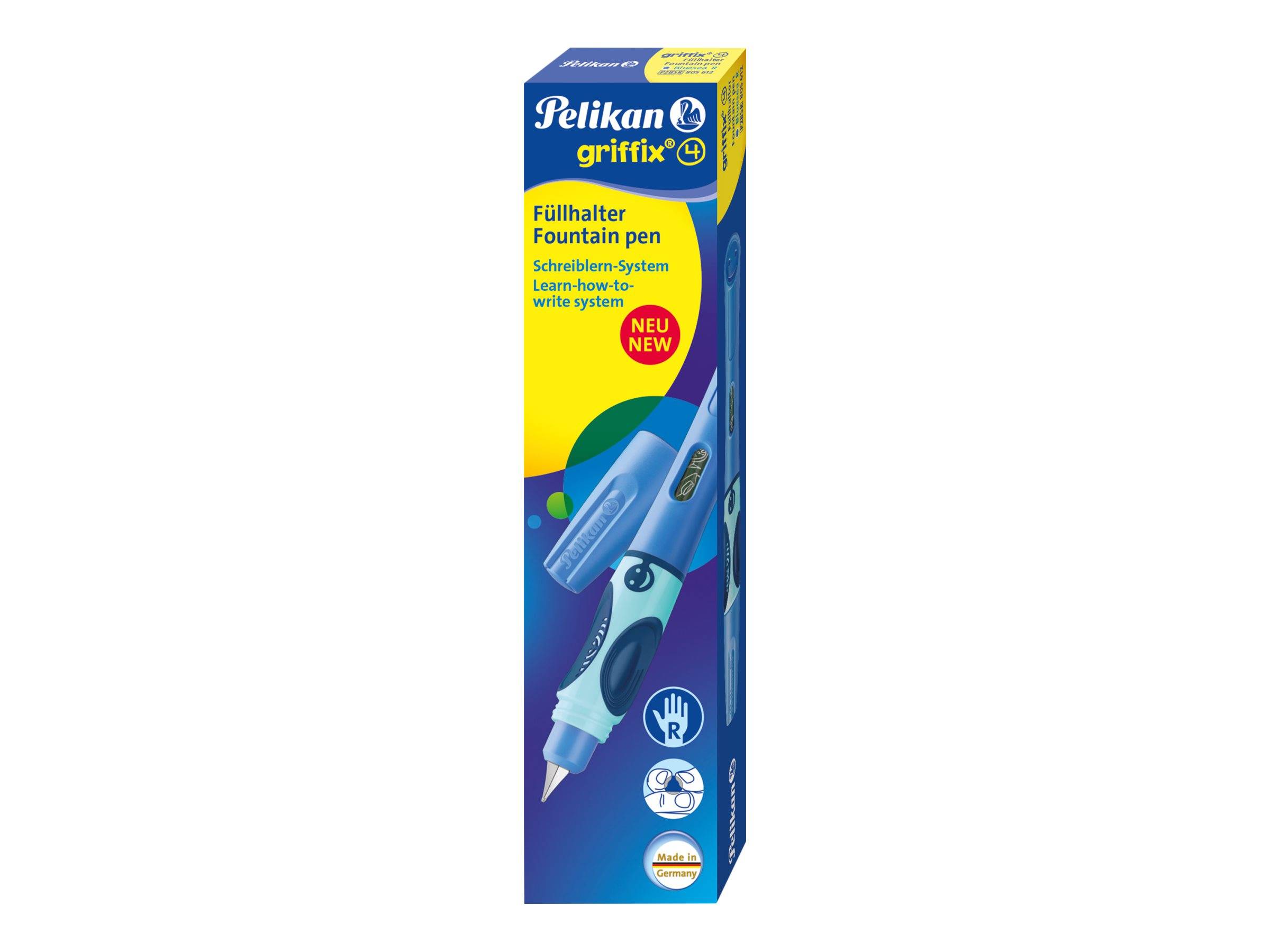 Pelikan griffix Füllhalter, blau, für Rechtshänder Schreiblernstift mit ergonomischer Griffzone, - 1 Stück (805612)-0