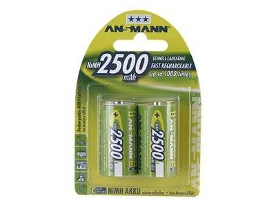 ANSMANN - Batterie 2 x C NiMH 2500 mAh (5030912)