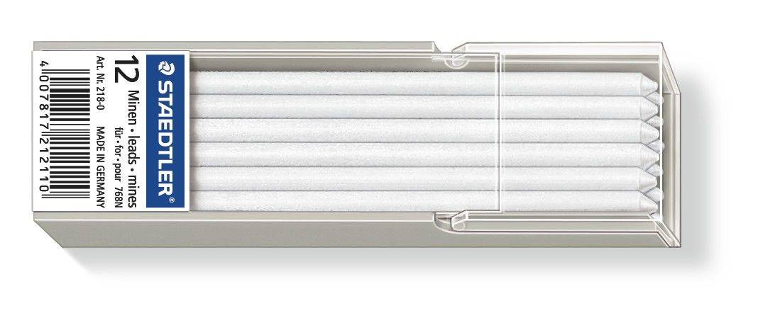 STAEDTLER Lumocolor Mine non-permanent omnichrom, weiß Länge: 70 mm, für Trockenmarker Lumocolor non-permanent - 12 Stüc-1
