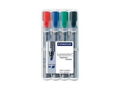Staedtler 356 B WP4 evidenziatore 4 pz Nero, Blu, Verde, Rosso (Marker Lumocolor flipchart skr? 2-5mm)-2