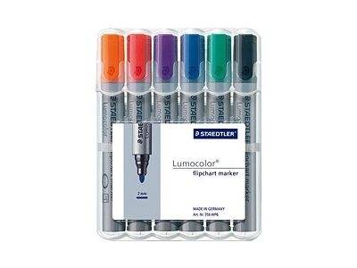 6 STAEDTLER Lumocolor Flipchart-Marker farbsortiert 2,0 mm (356 WP6)-0