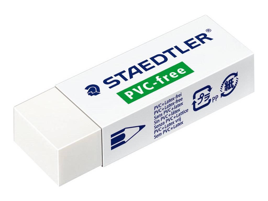 STAEDTLER umweltbewusster Radierer B30, weiß PVC-frei, umweltschonend und verträglicher für Allergiker (525 B30)-0