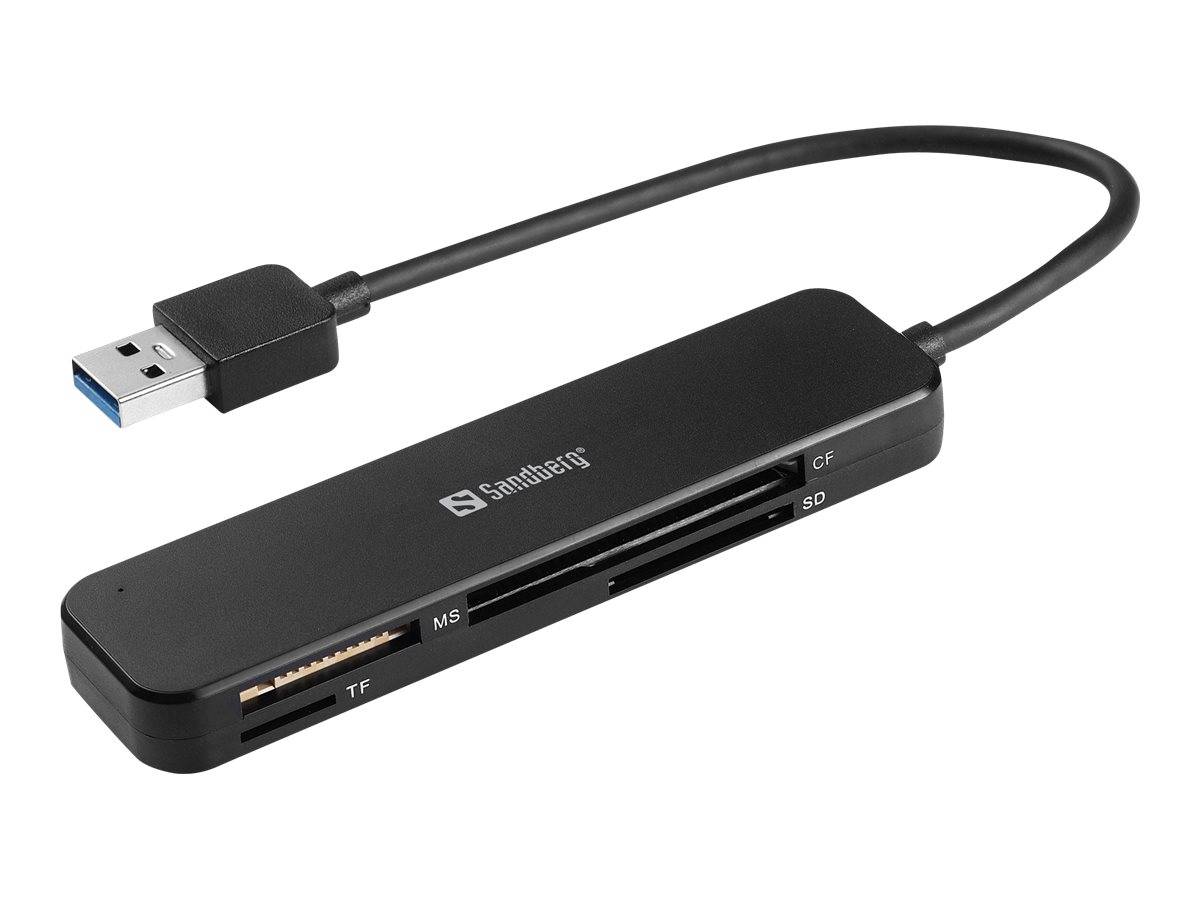 Sandberg 134-32 lettore di schede USB 3.2 Gen 1 [3.1 Gen 1] Nero (USB 3.0 Pocket Card Reader - USB 3.0 Pocket Card Reade-0